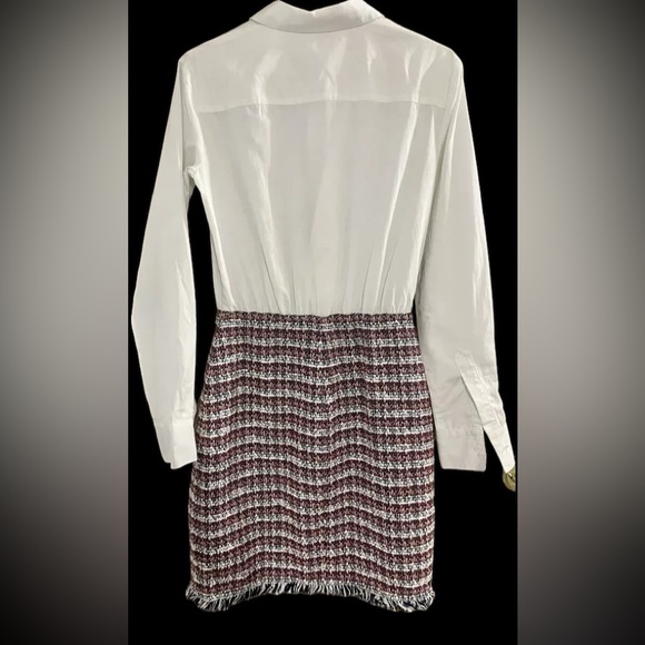 Bailey 44 White Button Up And Tweed Pencil Dress Size Small - Picture 3 of 3